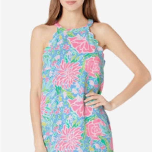 Lilly Pulitzer Floral Midi Dress - Pink and Blue - Picture 3 of 5